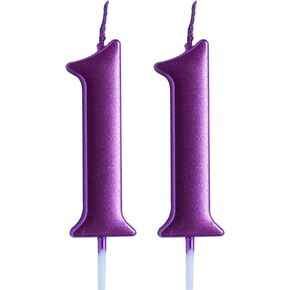 Pink 11th Birthday Candle, Number 11 Years Old Candles Cake Topper, Girl Party Decorations, Supplies
