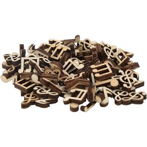Music Note Decor, 100Pcs Wooden Music Note Polishing Music Notes Wooden Cutouts Vintage Musical Note Wood Pieces Music Notes for Holiday Ornaments for Wreath Decorations