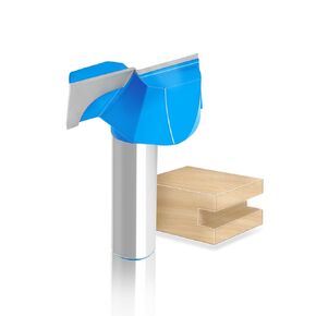 Aopin 1-1/2-Inch Dia Bottom Cleaning Router Bit 1/2-Inch Shank, Mortising Bit, Spoil Board Surfacing, Slab Flattening Woodworking Milling Cutter Carbide Tipped, Blue, Silver, 1Pcs