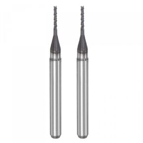 uxcell End Mill CNC Router Bits, 1mm x 7mm 1/8" Shank Diamond Film Coated Carbide Engraving Bit Milling Cutter Right Hand for PCB Plastic Fiber Wood 2pcs