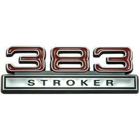 Chrome & Red SUV Car 4" Long Pair Stroker 383 6.2 Engine Emblems