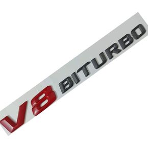 Red Black for Benz V8 BITURBO Side Adhesive Nameplate Logo Emblem AMG Decoration Modified