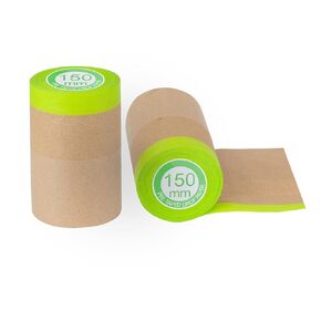 Pre-Taped Masking Paper for Painting - 6 inch x 50 feet Tape and Drape Painters Paper, Paint Adhesive Protective Paper Roll for Covering Skirting, Frames, Cars and Auto Body (4 Rolls)