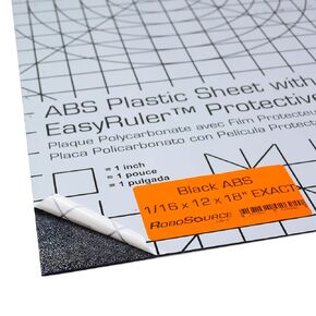 ABS Black Plastic Sheet 12" X 18" X 0.0625" (1/16") 1x1.5 ft, Black Haircell, for Automotive, VEX Robotics Teams, Hobby, DIY, Industrial. Easy to Cut, Bend, Mold.
