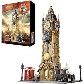 BRICKKK PANTASY Architecture Big Ben Building Set - Steampunk Clock Tower Construction Kit for Adults and Teens, Famous Landmarks London Model, Collectible Building Bricks Toys
