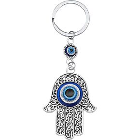 Hamsa Hand Keychain Turkish Evil Eye Key Chain Good Luck Charms Hamsa Ornament for Car Protection Amulet