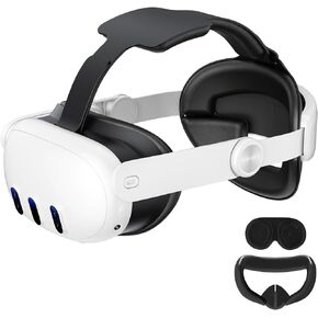 3 in 1 Head Strap and Face Cover Lens Cover Compatible with Meta/Oculus Quest 3, YondestStars Comfy Lightweight Elite Strap Accessories for VR Headset