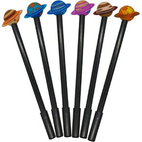 Maydahui 36 PCS Colorful Planet Roller Pen Black Gel Ink Fancy Galaxy Star Design Pens for School Office Students