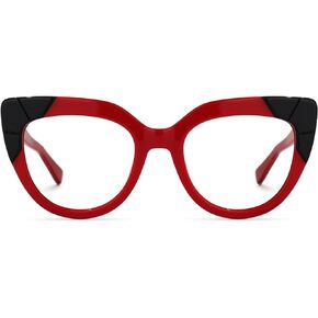 Zeelool Vintage Acetate Oversized Cat Eye Glasses Frame with Non-prescription Clear Lens for Women Aine ZWA654982
