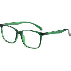 ANRRI Blue Light Blocking Glasses Anti Eyestrain Lens Lightweight Frame Eyeglasses Clear Green Men/Women