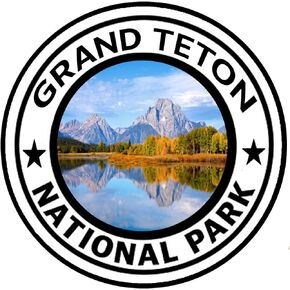 Rogue River Tactical Grand Teton National Park Sticker 5" Round Car Auto Decal Wyoming
