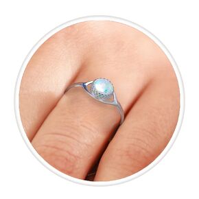 Silver Crown Ring White Opal - 925 Sterling Silver Moonstone Adjustable Rings - Oval Opal Stone Silver Ring Jewelry For Woman