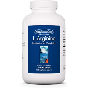 Allergy Research Group - L-Arginine 500 mg - Free Form Amino Acid, Blood Vessel - 250 Vegetarian Capsules in Saudi Arabia