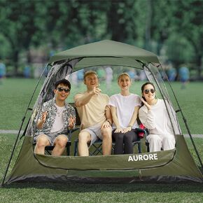Sports Tent Pop Up Shelter, Weather Sport Tent for Up to 4 People, Large TPU Pod Tent for Rain Wind Cold Bugs, Powerful UV Protection with Top and Side Cover - Soccer, Football Other Sporting Events