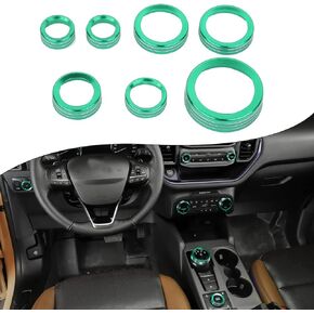 RT-TCZ Center Console Air Conditioner/Audio Volume/Gear Shift Switch Knob Cover & Headlight Knob Cover & 4WD Wheel Drive Knob Trim Cover Interior Accessories for Ford Bronco Sport 2021 2022,Black
