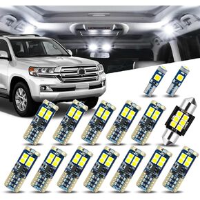 مجموعة مصابيح LED داخلية للسيارة (عبوة من 15 قطعة) 12 فولت 5500 كلفن متوافقة مع تويوتا لاند كروزر 2011-2021، أبيض نقي in Kuwait