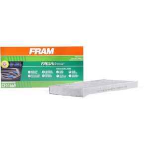 FRAM Fresh Breeze Cabin Air Filter Replacement for Car Passenger Compartment w/ Arm and Hammer Baking Soda, Easy Install, CF11669 for Select Saab Vehicles , white