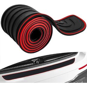 Car Rear Bumper Protector, 35.1 inch x 2.75 inch Car Rear Bumper Guard, Automotive Universal Rubber Scratch Resistant Trunk Door Sill Guard, Trunk Exterior Accessories (Black)