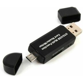 Micro USB OTG Adapter and USB 2.0 Portable Memory Card Reader for SDXC, SDHC, SD, MMC, RS-MMC, Micro SDXC, Micro SD, Micro SDHC Card and UHS-I Card
