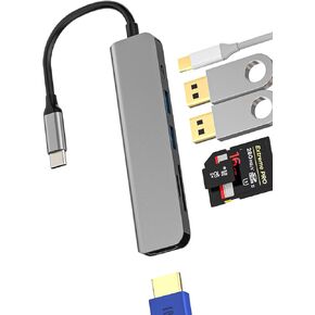 USB C Hub to Hdmi TF SD Card Reader Dual USB Port Adapter(6in1)Type Charger Dongle Splitter Thunderbolt Multiport Docking Station Monitor Laptop Mouse for Macbook Apple iPhone15 Pro Max Plus Ipad Pro
