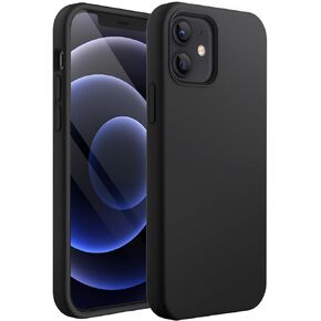 JETech Silicone Case for iPhone 12 Mini 5.4-Inch, Silky-Soft Touch Full-Body Protective Phone Case, Shockproof Cover with Microfiber Lining (Black) in Kuwait