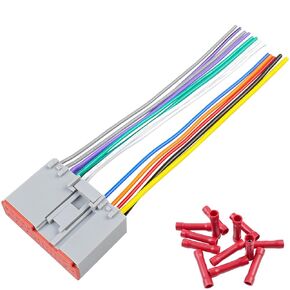 24Pin Female Radio Wire Harness Connector Compatible with Ford Lincoln Mercury Factory Car Stereo Wiring Adapter Plug