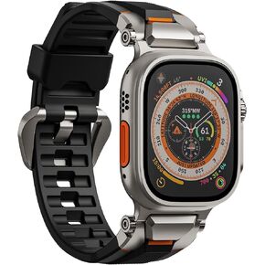 ULTIMAL لسوار ساعة Apple متوافق مع حزام ساعة Apple Ultra2/Ultra 49 مم للرجال سلسلة 9/8/SE2/7/6/SE/5/4/3 45 مم/44 مم/42 مم أحزمة رياضية لساعة iWatch القوية المصنوعة من مادة TPU والمعادن in Kuwait