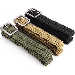ASR Outdoor EDC Survival 550 Paracord Belt with Stainless Buckle, 52 inch (3 colors)