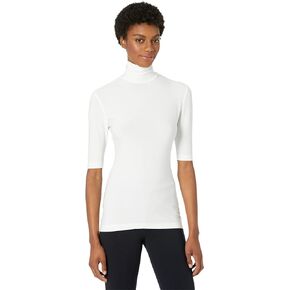 Norma Kamali Women's Slim Fit Short Sleeve Turtle Top