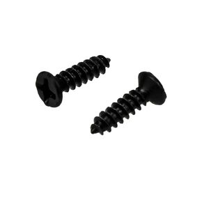 100 Pcs M3x12mm Flat Head Cross Drive Pointed Wood Screws Black Oxide Coated Carbon Steel Self-Drilling Screws