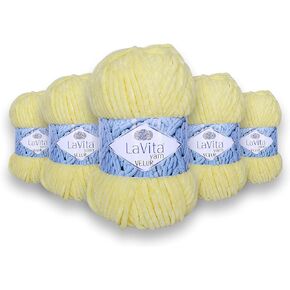 VELUR Hand Knitting Yarn, 5-Pieces Pack, 100% Micro Polyester Sports Yarn, 1 Ball 100 gr, 120 mt (7119)