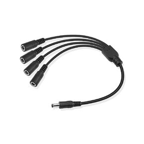 GINTOOYUN DC Power Y Splitter Cable。1 Male to 4 Female DC5.5mm X 2.1mm Splitter Cable Adapter for CCTV Surveillance Cameras, Routers,DVR,and LED(1 to 4 Way)