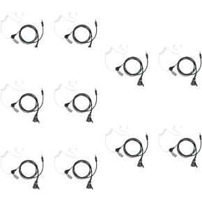 Walkie Talkie Earpiece with Mic Covert Acoustic Tube Compatible with Cobra Microtalk Cxt195 Cx112 PX655 ACXT1035r ACXT145 ACXT545 RX385 RX685 Two Way Radio 10 Pack