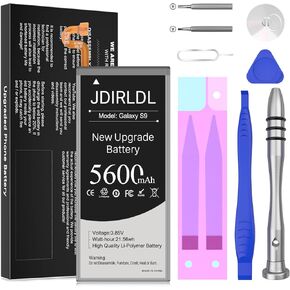 Galaxy S9 Battery, Upgraded 5600mAh Ultra High Capacity New 0 Cycle Replacement Battery for Galaxy S9 EB-BG960ABE, EB-BG960ABA, G9600, G960F, G960N, G960U, G960W /Battery Adhesive+Repair Tools