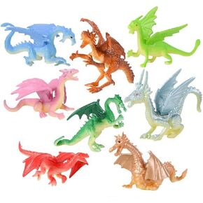 48 Mini Dragon 2 Inch Toy Figures – 48 Dragons and 1 Vortex Eraser – Prizes, Fantasy, Mythical Play, Party Favors, Stocking Stuffers