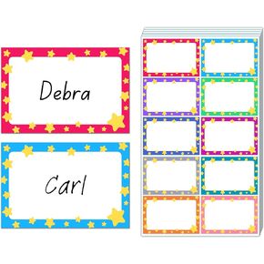 200 Pieces - Name Tags for Kids, Fun Party Classroom Name Tag Stickers Labels - 10 Colors