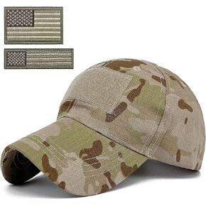 Mens Camo Baseball Hats with American Flag USA Patch Tactical Operator Patriotic Caps US Army Military OCP Ball Hat