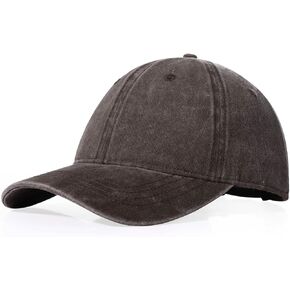 XXL Oversized Washed Plain Baseball Cap for Men & Women Big Heads, Retro Adjustable Low Profile Cotton Dad Hat Unstructured