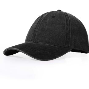 XXL Oversized Washed Plain Baseball Cap for Men & Women Big Heads, Retro Adjustable Low Profile Cotton Dad Hat Unstructured
