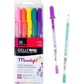 SAKURA Gelly Roll Moonlight Size 10 Gel Pens - Bold Point Ink Pen for Journaling, Art, or Drawing - Assorted Colored Ink - Bold Line - 25 Pack