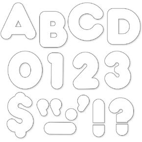 TREND ENTERPRISES, INC. White 4" Casual Uppercase Ready Letters,T-1567