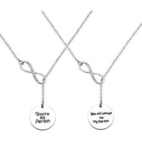 CHOORO You're My Person Best Friend Y Necklace Set BFF Necklace Best Friend Gift