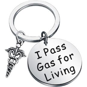 HOLLP Anesthesiologist Anesthesia Gift CRNAS Gift I Pass Gas for Living Keychain Medical Student Surgery Graduation Gift