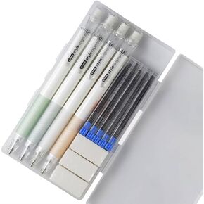 Mechanical Pencil Lead Pencils Pack 0.7 Automatic Drafting Pencil White with Grip for Drawing