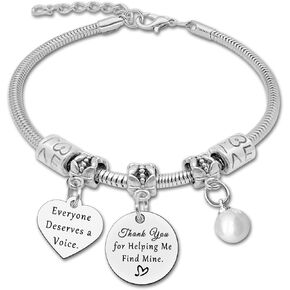Speech Therapist Gift Thank You Bracelet Speech Pathologist Gifts Inspirational Bracelets for Women SLP Gifts Motivational Gift for Girls Teacher Gift from Student Christmas Birthday Gifts for Friend