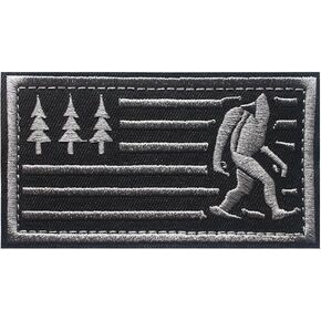 Embroidered Bigfoot Hook Patch Tactical Badge National Flag Forest Patches 1.8 * 3.5 Inch Patches for Shirts Backpacks Hats Jackets (Glod)