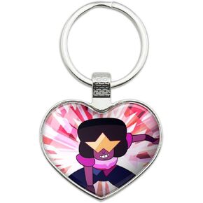 GRAPHICS & MORE Steven Universe Garnet Keychain Heart Love Metal Key Chain Ring