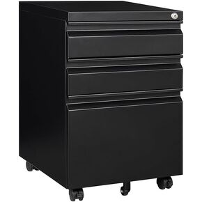 خزانة ملفات متنقلة من بانانا، فولاذية قابلة للقفل، 3 أدراج لحفظ الأثاث المنزلي مع 5 عجلات (أبيض) in Kuwait