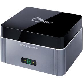 SIIG Premium 1x2 HDMI Splitter 4K 60HZ HDR with EDID - 18Gbps - HDMI 2.0 - HDCP 2.2 - Aluminum Housing - 3D, 4:4:4, UHD 2 port, 1 in and 2 out