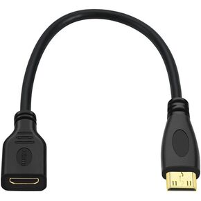 xiwai Mini HDMI Type-C Socket Female to Mini HDMI Male Adapter Extension Cable for Camera HDTV 4K 1080P 15cm